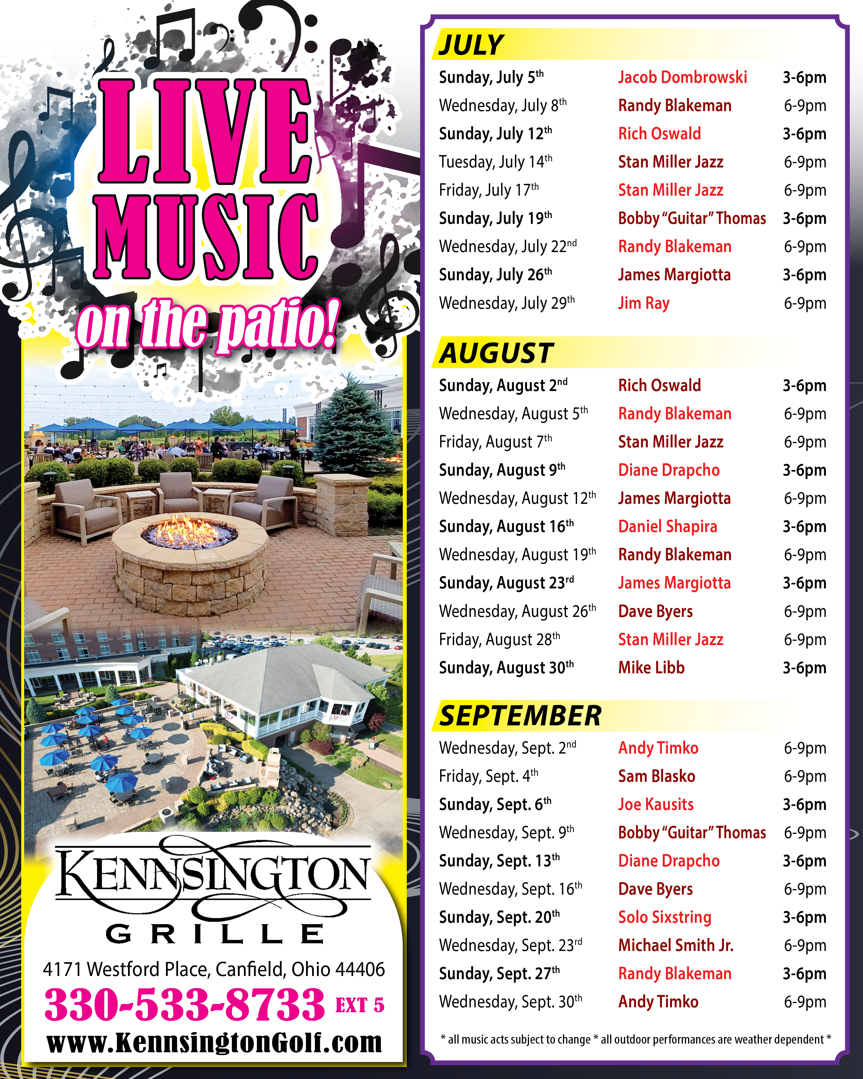 Live Music on the Patio - Kennsington Golf Club