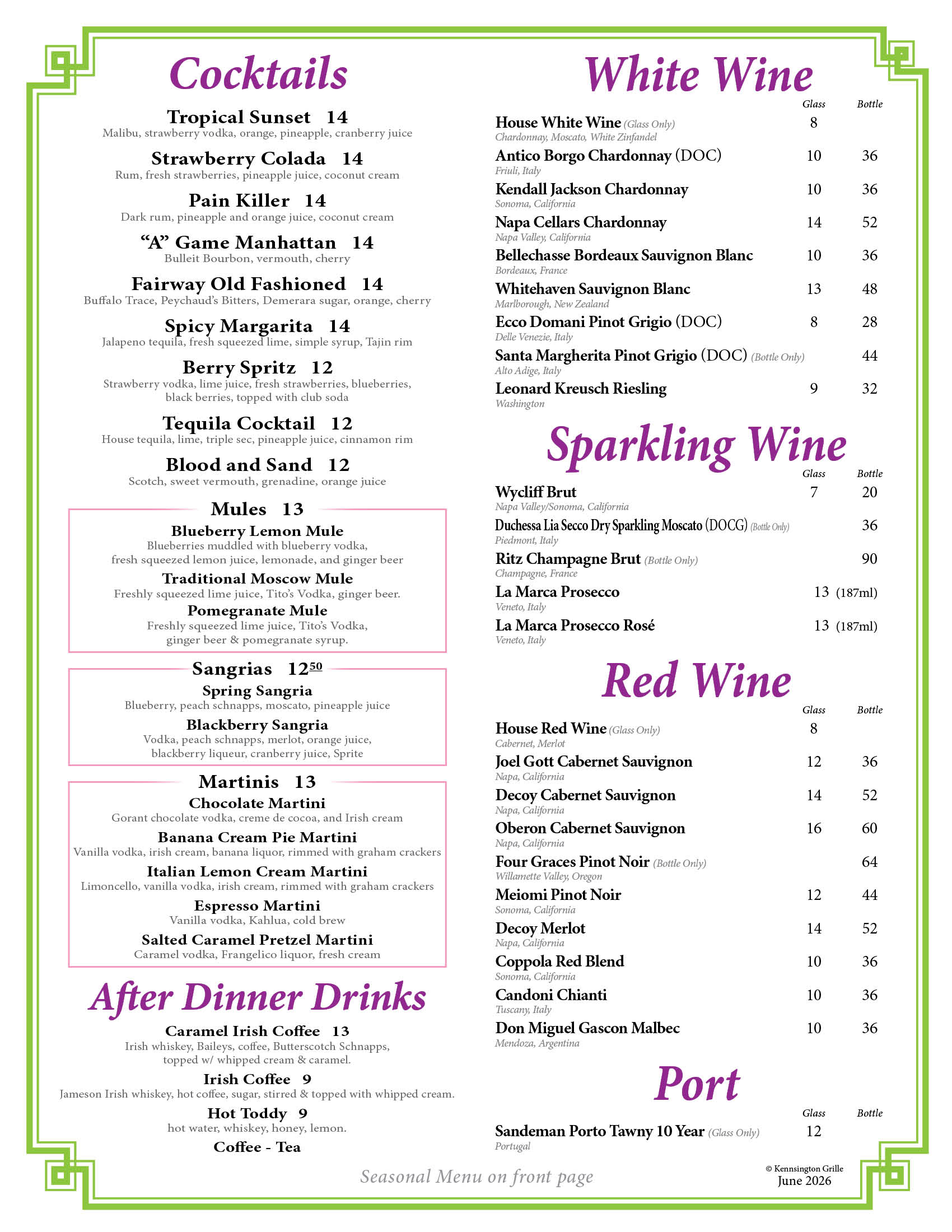 Beer, Cocktails, Wine & More! - Kennsington Golf Club