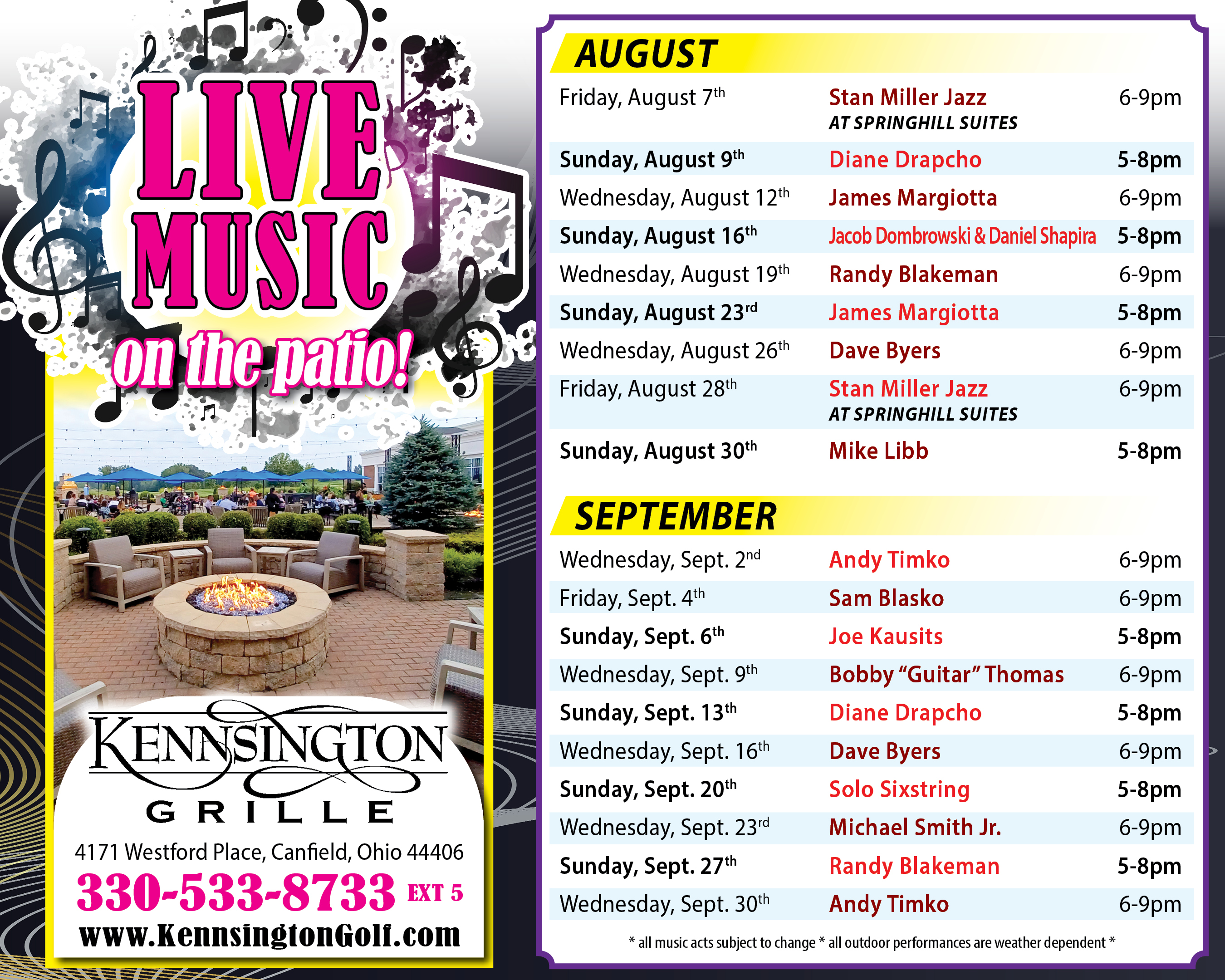Live Music on the Patio - Kennsington Golf Club